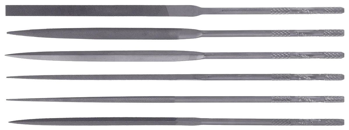 Needle files with the white removed, on a checkerboard